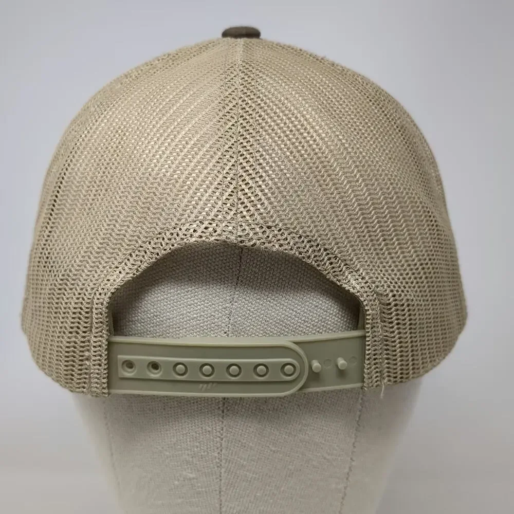 Yupoong Trucker Hat Brown OSFM Mesh Snapback Aquidneck Island Land Trust Logo